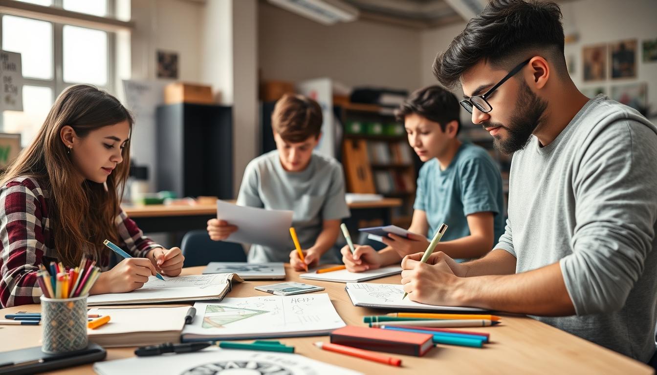 Student preparing for exams with study materials